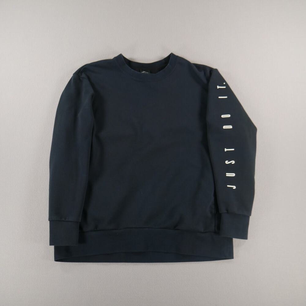 Nike Black Just Do It Long Sleeve Crewneck Mens Size Medium Streetwear Dri-Fit